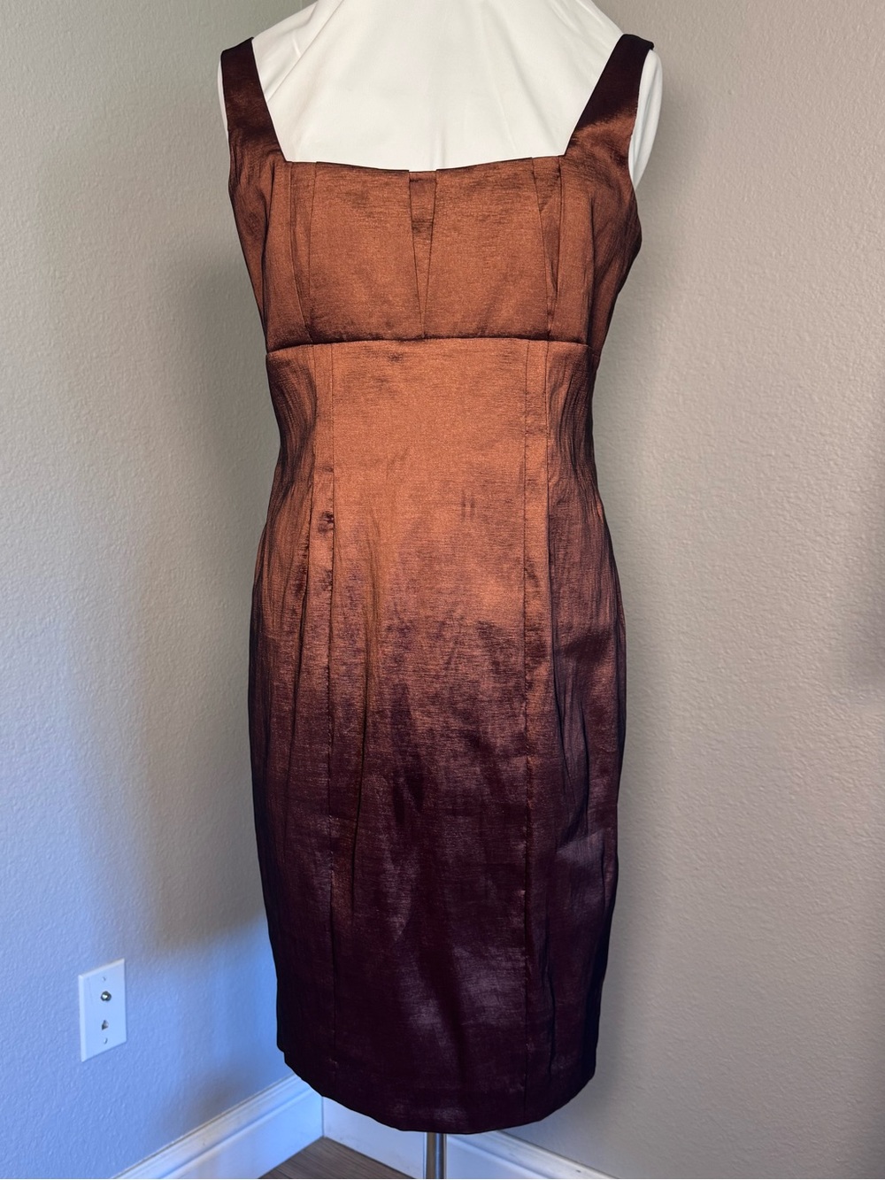 Calvin Klein Copper Brown Sleeveless Sheath Dress